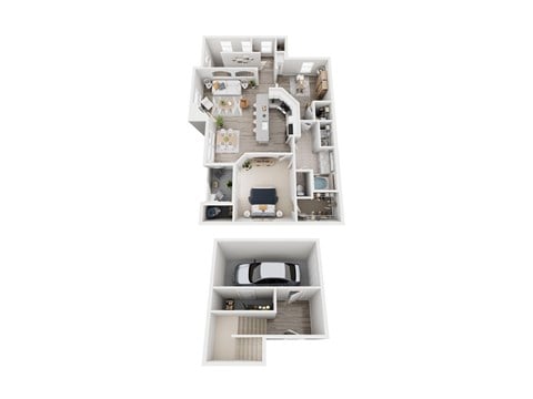 Floor plan for 1 bed, 1 bath, 1109 sqft